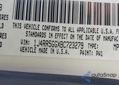 2011 Jeep Grand Cherokee Limited из США, поврежденный, VIN 1J4RR5GGXBC723279